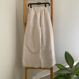 High waist paper bag linen wide leg pants - Frankie Shop.